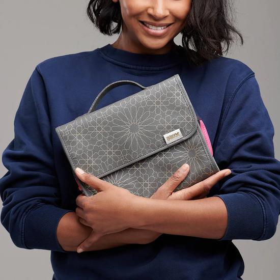 Victoria Green 'Emma' 3 In 1 Hanging Wash Bag In Mandala Charcoal