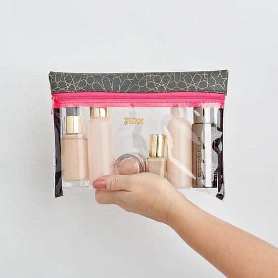 Victoria Green 'Emma' 3 In 1 Hanging Wash Bag In Mandala Charcoal