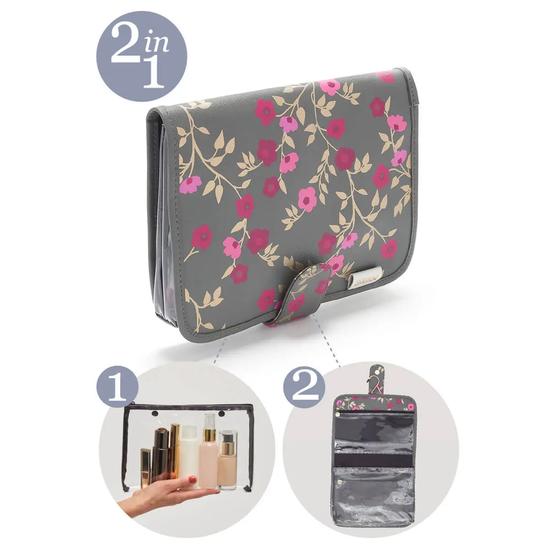 Victoria Green 'Kate' Hanging Beauty Bag In Blossom Charcoal
