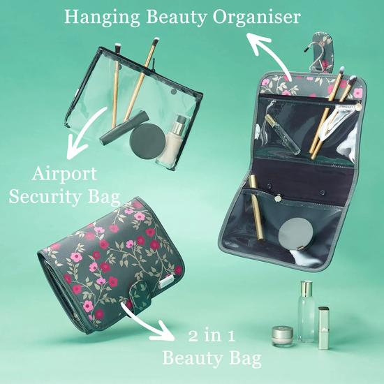 Victoria Green 'Kate' Hanging Beauty Bag In Jade