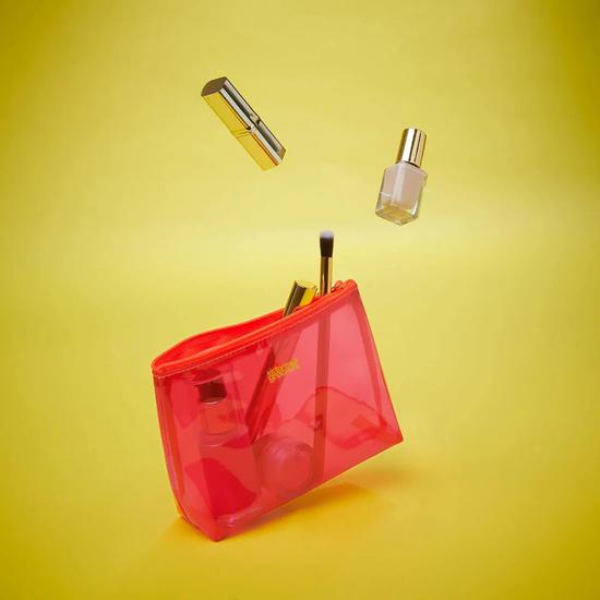 Victoria Green 'Mia' Makeup Bag In Clear Pink
