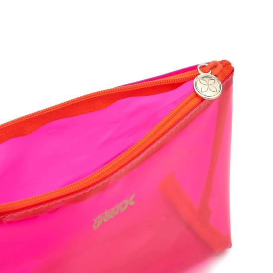 Victoria Green 'Mia' Makeup Bag In Clear Pink