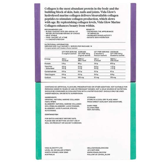Vida Glow Mixed Natural Marine Collagen Trial Pack 14 x 3g