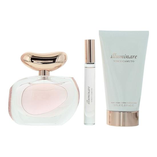 Vince Camuto Illuminare Eau De Parfum Gift Set 100ml + Rollerball 10ml + Body Cream 150ml
