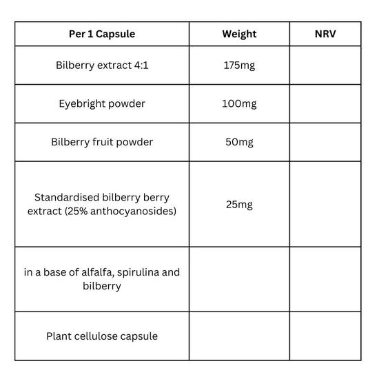 Viridian Bilberry With Eyebright Extract Veg Capsules 30 Capsules
