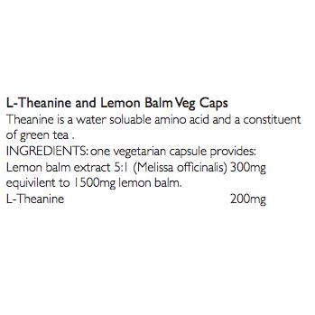 Viridian L-Theanine & Lemon Balm Veg Capsules 30 Capsules