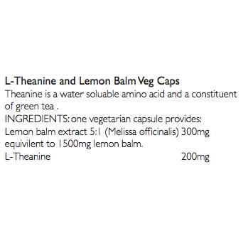 Viridian L-Theanine & Lemon Balm Veg Capsules 30 Capsules