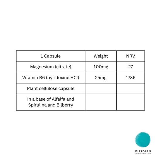Viridian Magnesium Citrate With B6 Capsules 30 Capsules