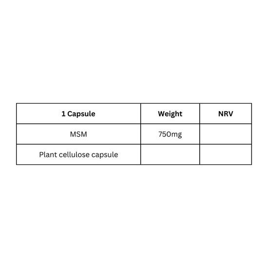 Viridian MSM Methyl Sulfonyl Methane Capsules 90 Capsules