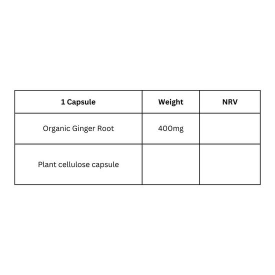 Viridian Organic Ginger Root 400mg Veg Capsules 30 Capsules