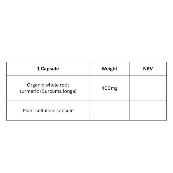 Viridian Organic Turmeric 400mg Veg Capsules 30 Capsules
