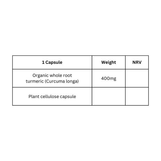 Viridian Organic Turmeric 400mg Veg Capsules 30 Capsules