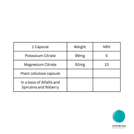 Viridian Potassium Magnesium Citrate Veg Capsules 30 Capsules