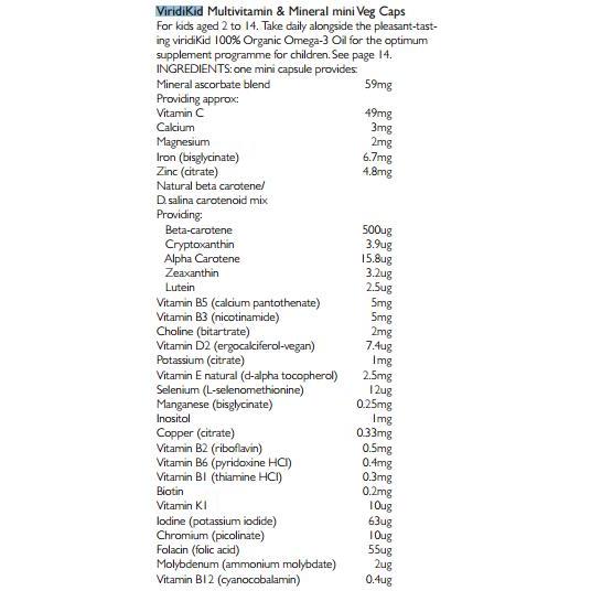 Viridian viridiKid Multivitamin Capsules 90 Capsules
