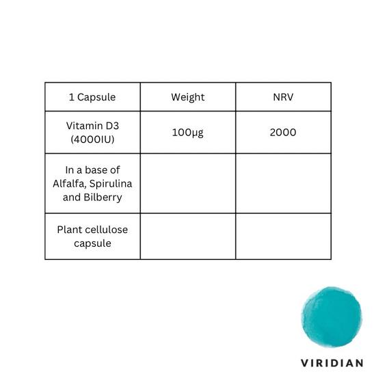 Viridian Vitamin D3 4000IU Veg Capsules 30 Capsules