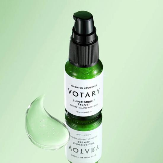 Votary Super Bright Eye Gel, Green Tea & Peptides 15ml