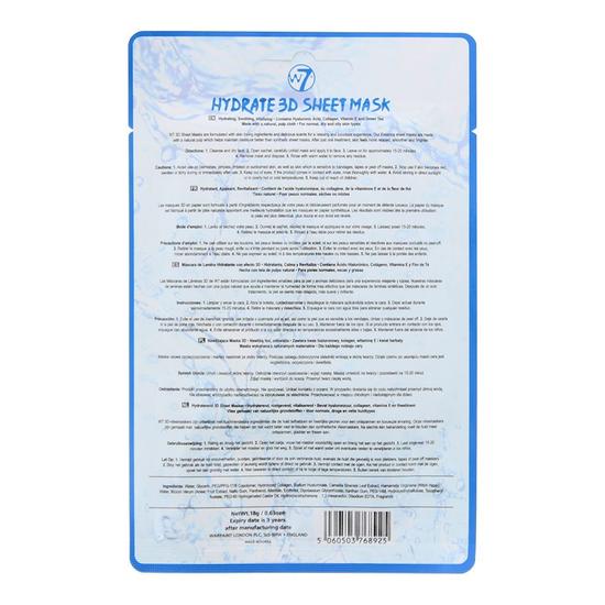 W7 Hydrate 3d Sheet Mask 18g