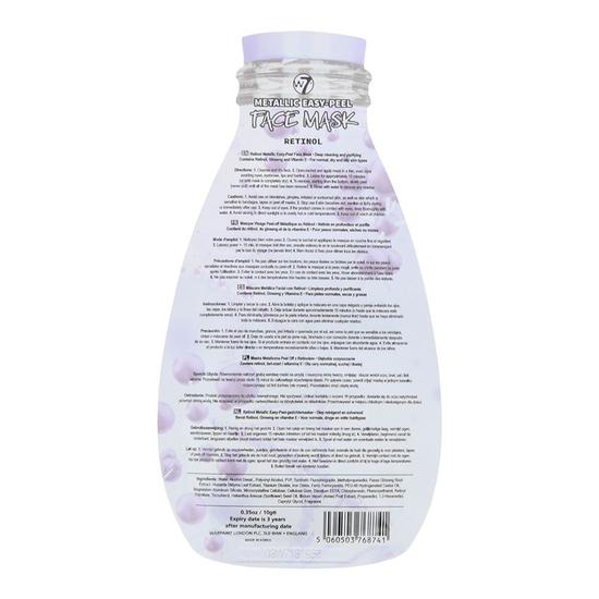 W7 Metallic Easy-Peel Retinol Face Mask 10g