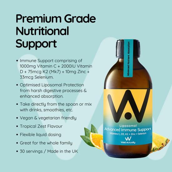 Well Actually Advanced Immune Support Tropical Zest 300ml