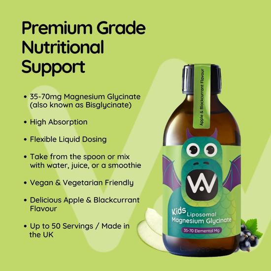 Well Actually Kids Magnesium Glycinate 70mg 250ml