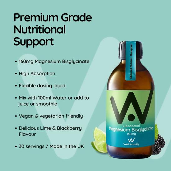 Well Actually Liposomal Magnesium Bisglycinate 160mg 300ml