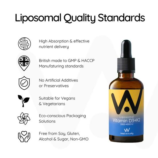 Well Actually Liposomal Vitamin D3 + K2 Summer Citrus 60ml