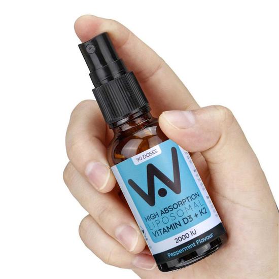 Well Actually Vitamin D3 2000iu + K2 100mcg Peppermint Spray 25ml