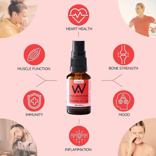 Well Actually Vitamin D3 2000iu + K2 100mcg Strawberry Spray 25ml