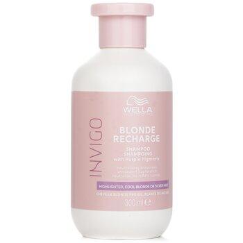 Wella Invigo Blonde Recharge Shampoo With Purple Pigments Highlighted, Cool Blonde Or Silver Hair 1000ml