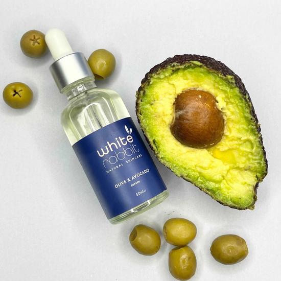 White Rabbit Skin Care Olive & Avocado Illuminating Skin Care Serum 50ml / Aluminium screw cap / boxed