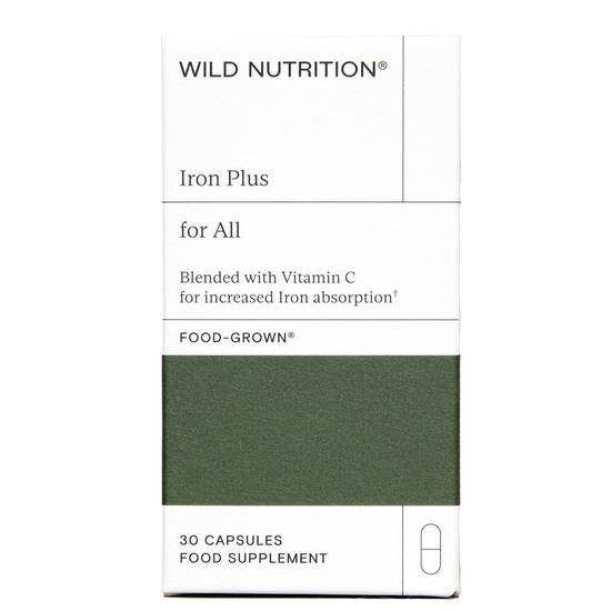 Wild Nutrition Food-Grown Iron Plus Vegicaps 30 Vegicaps