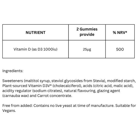 Wild Nutrition Food Grown Vitamin D Gummies 60 Gummies