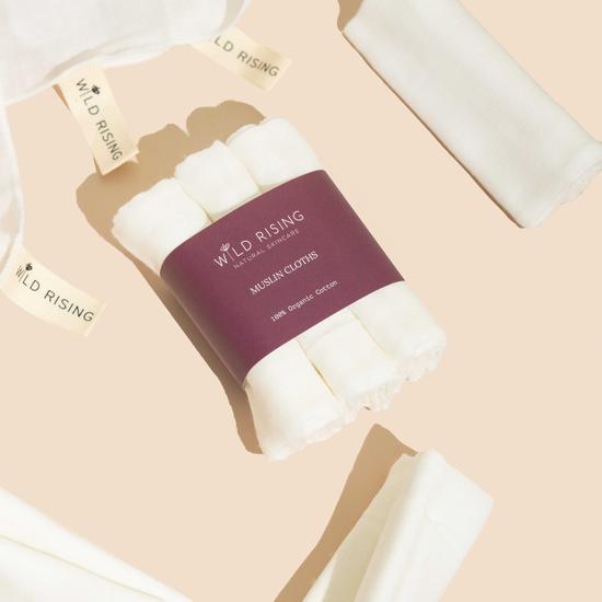 Wild Rising 3 Organic Cotton Muslin Cleansing Cloths