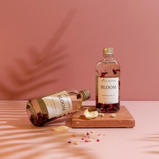 Wild Rising Bloom Coconut & Rose Body Oil Aluminium lid (Refill option)