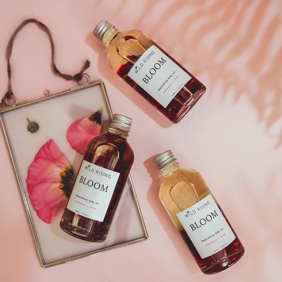 Wild Rising Bloom Coconut & Rose Body Oil Aluminium lid (Refill option)