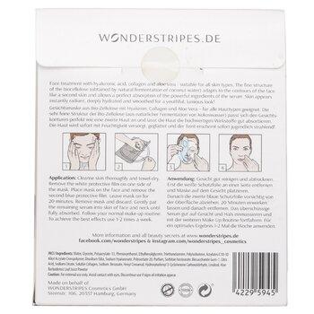 WONDERSTRIPES Moisturising Booster Biocellulose Facemask 5pcs