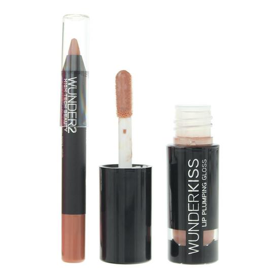 Wunder2 Your Jet Set Lips! Lip Plumping Gloss & Gloss Lip Liner Nude 1.26g