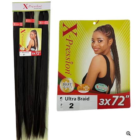X Pression 3x Synthetic Pre Stretched Ultra Braid 72" 72 inch / 1