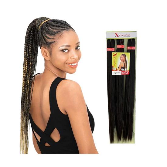 X Pression 3x Synthetic Pre Stretched Ultra Braid 72" 72 inch / 1