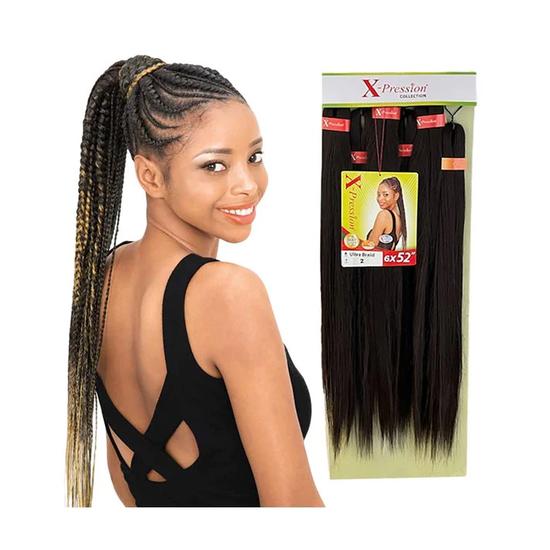X Pression 6x Synthetic Pre Stretched Ultra Braid 52" 52 inch / 1B