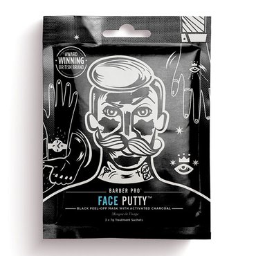 BARBER PRO FACE PUTTY Black Peel-Off Mask 3 x 7g