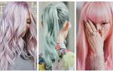 collage of pink purple and blue pastel hair colours