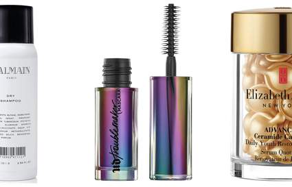 miniature skin care and makeup products collage