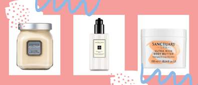 body lotion products on a background