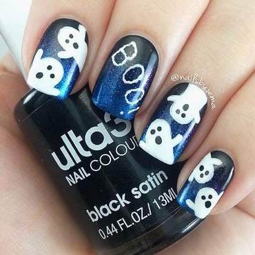 Nails with ghost nail art