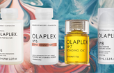 Olaplex products on dye background