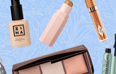 8 products on blue background