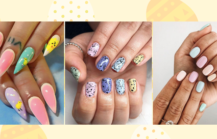 Three pictures with easter nail inspiratio