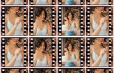 repeated image of woman applying blush