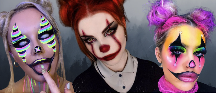 Creepy Clown Face Paint  Halloween Make up Tutorial 